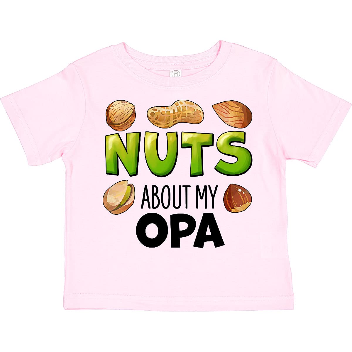 Inktastic 'Nuts About My Opa' Peanut Almond Pistachio Toddler T-Shirt - Cute Grandfather Gift for Kids Family Reunions & Holiday Gatherings