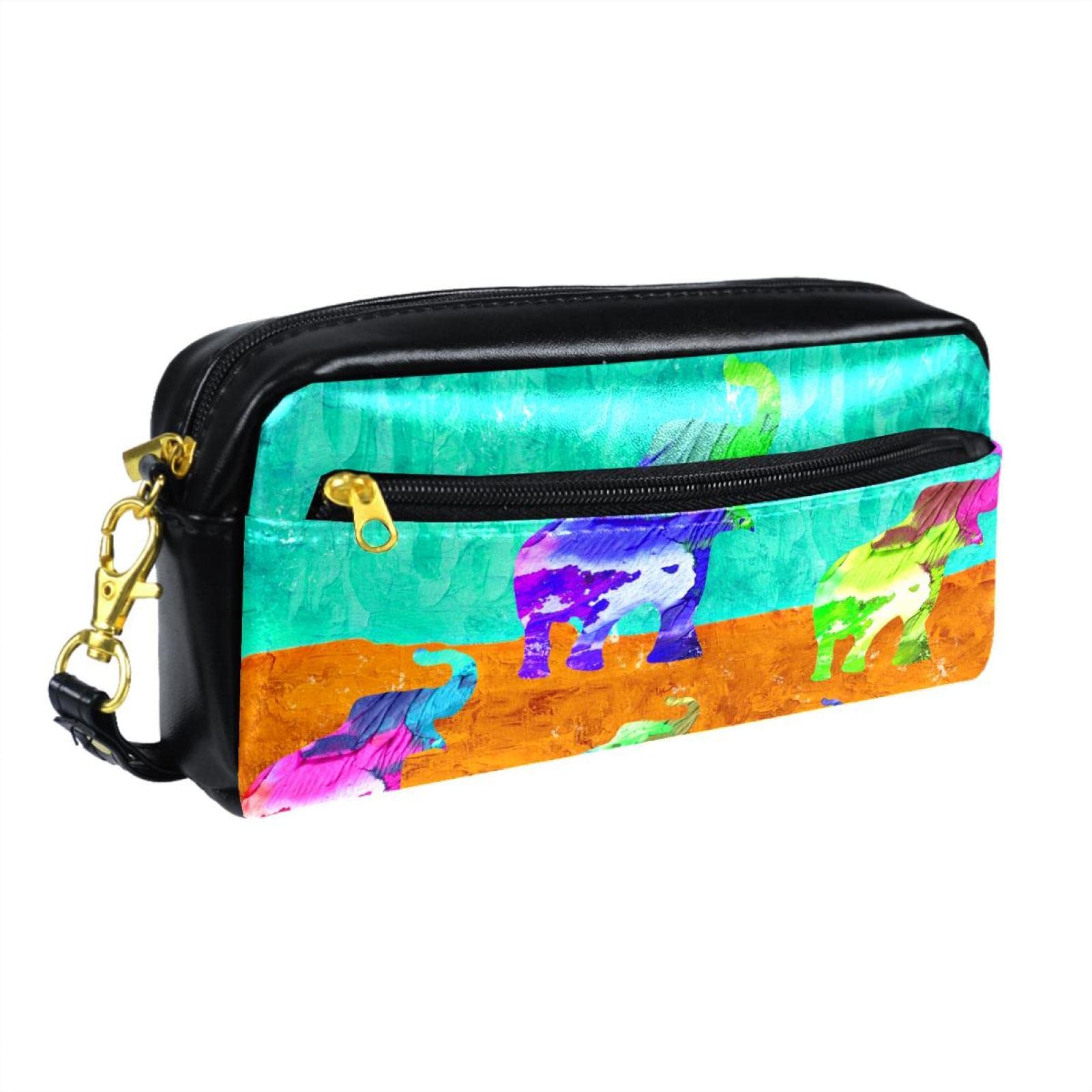 Watercolor Elephant Pencil Case - Portable Pen Pouch & School Stationery Organizer for Students, Artists & Office Use | Cute Elephant Design for Backpack, Desk & Travel Accessories