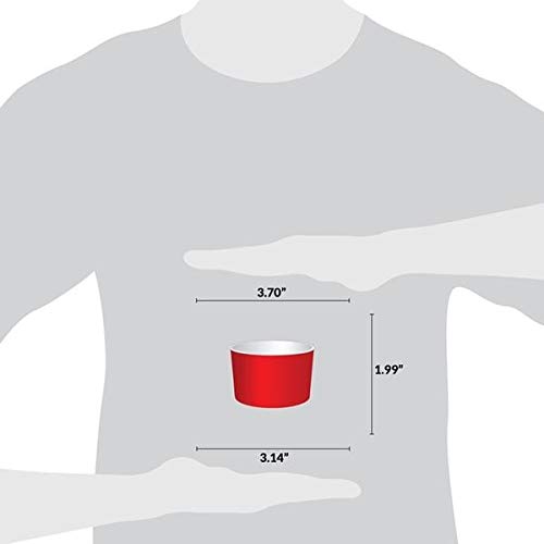 UNIQ 1000-Count 6 oz Red Disposable Paper Ice Cream Cups | Bulk Dessert Bowls for Frozen Treats, Parties & Catering - Multiple Colors & Sizes Available