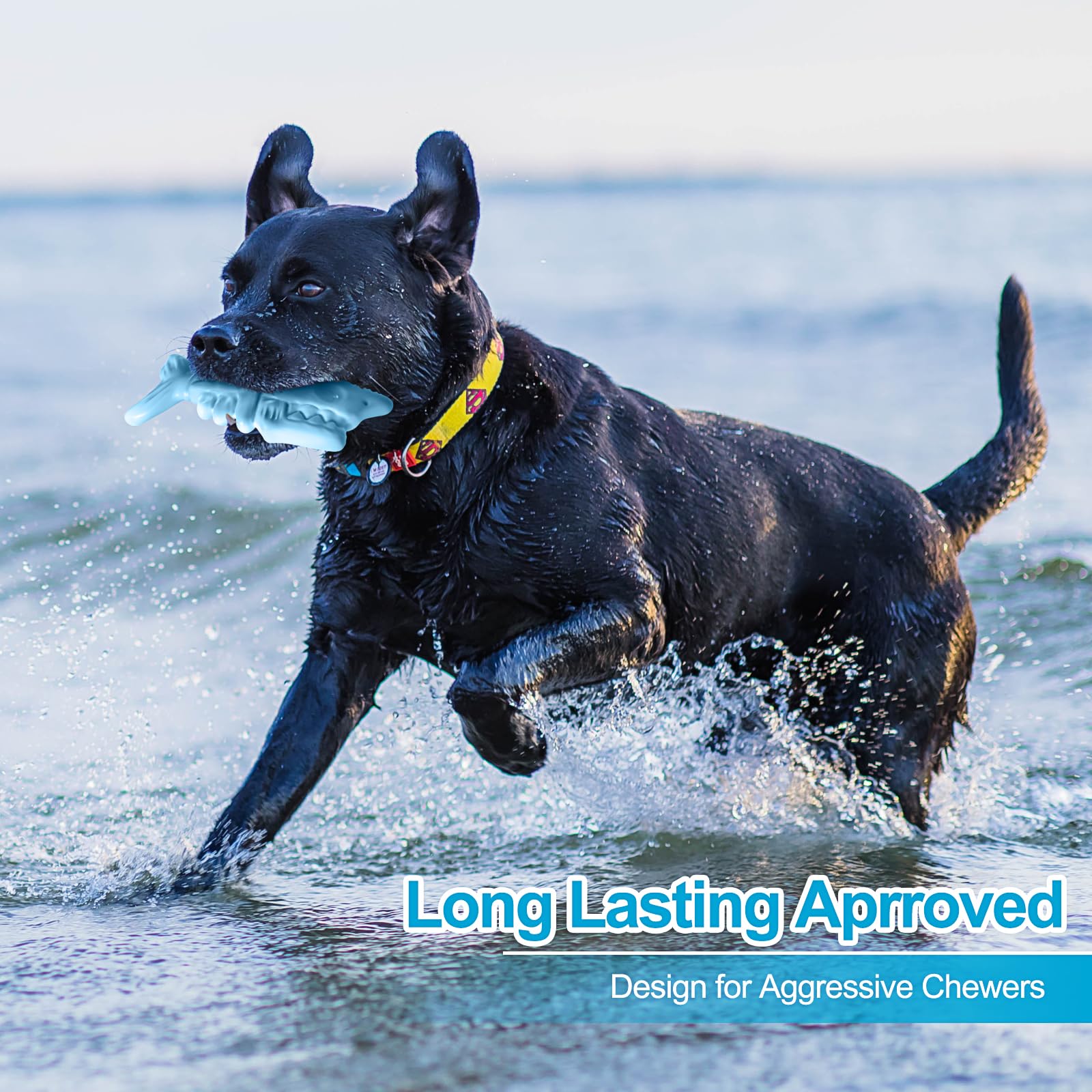 KXK 3-Pack Indestructible Dog Toys for Aggressive Chewers - Durable Chew Toys for Large & Medium Breed Dogs - Super Tough Dog Bone Toys for Powerful Chewers - Perfect for Playtime, Training & Anxiety Relief