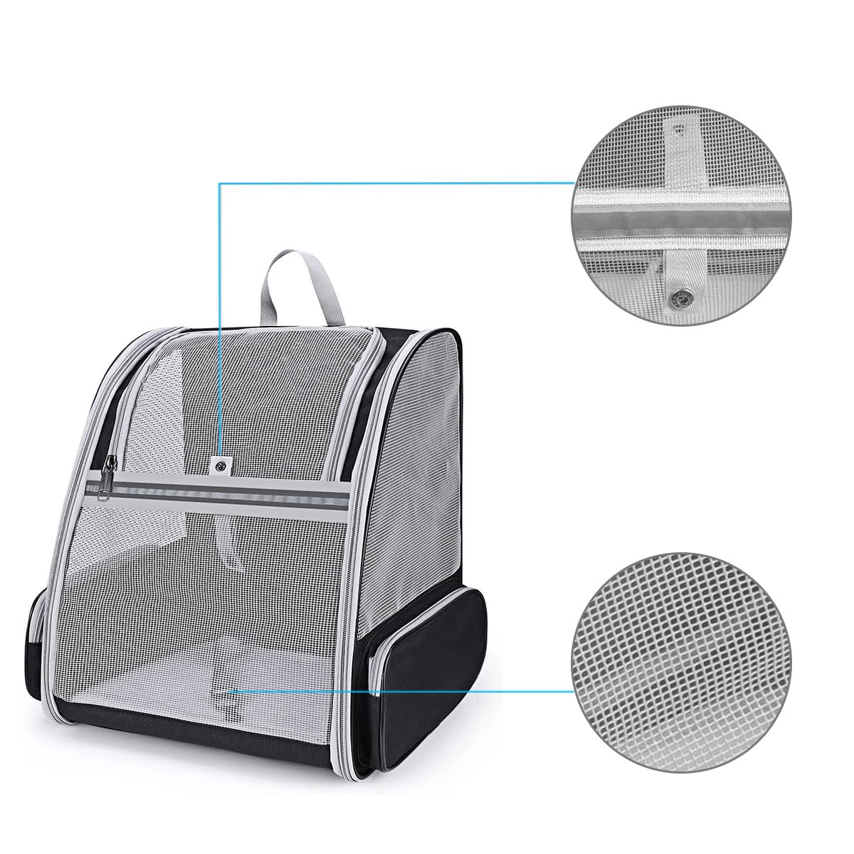 Ventilated Cat Carrier Backpack - Travel Pet Carrier for Dogs, Cats, Puppies, Birds & Bunnies | Lightweight & Breathable Design for Indoor & Outdoor Use (Black) | Perfect for Air Travel, Hiking, Vet Visits & Daily Commutes