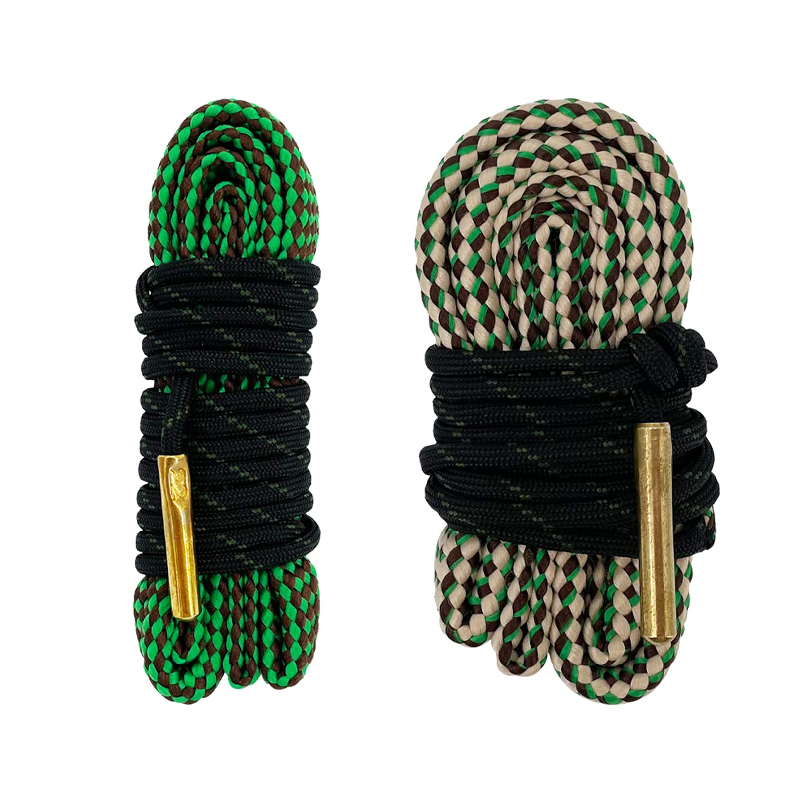 2 Pack Gun Cleaning Snake Rope - Rifle Bore Brush for Pistol, Handgun, Shotgun - Fits .22, .223, 5.56mm, .380, 9mm, 12GA, .308, .357, .44, .45 Caliber - Perfect for Range Day & Firearm Maintenance