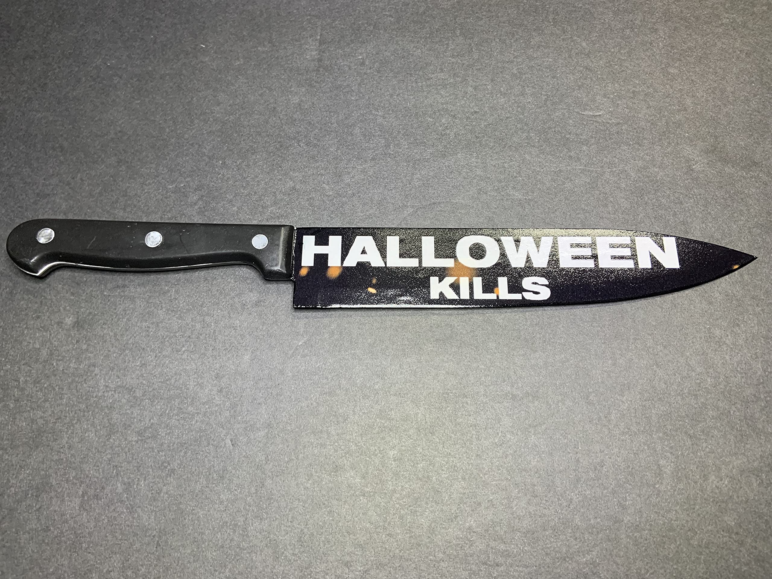 Halloween Kills Knife with Sublimated Stand - Horror Movie Collectible, Cosplay Prop, Halloween Decoration for Parties and Themed Events