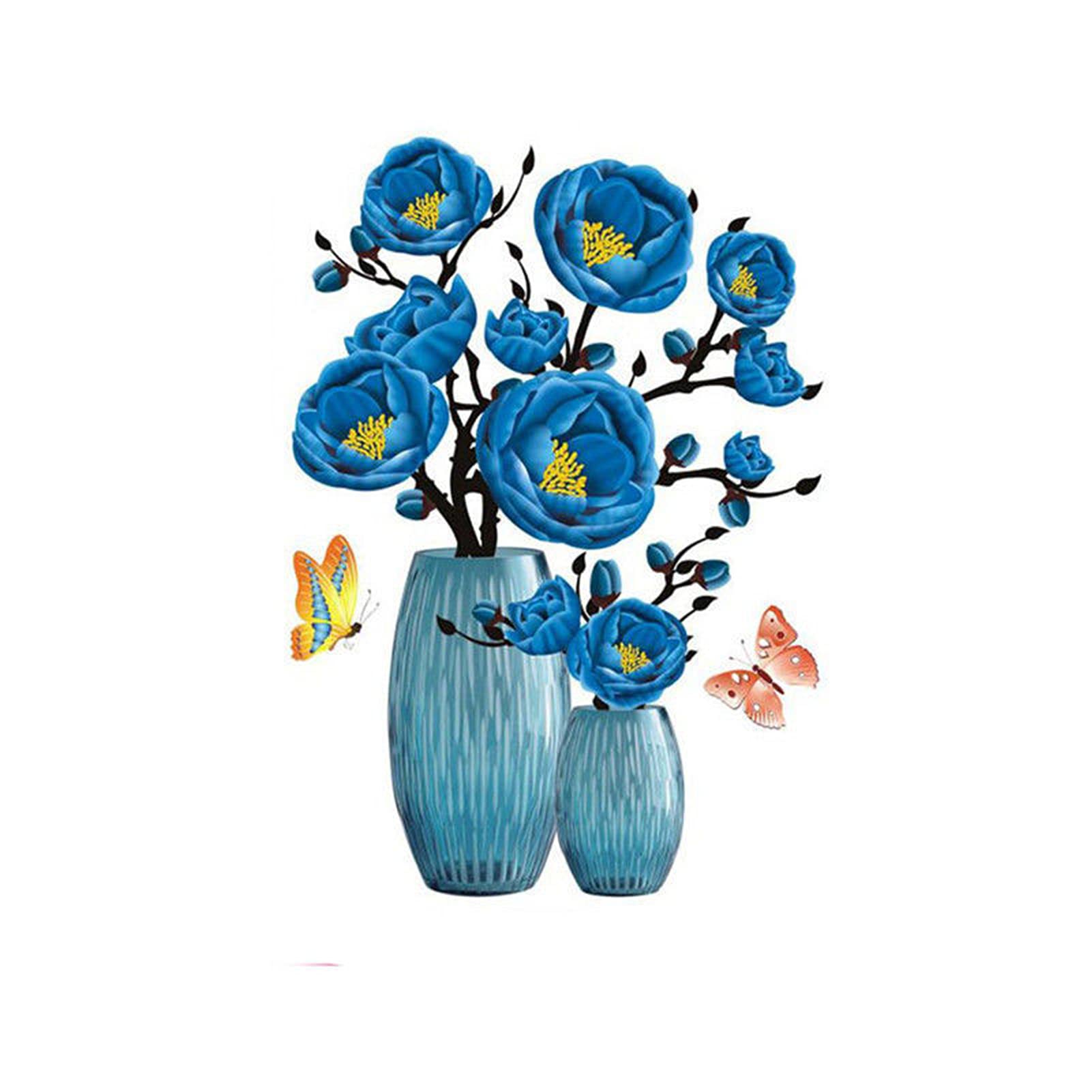 3D Self-Adhesive Wall Stickers - DIY Flower Vase Decals for Home Decor, Peel and Stick Refrigerator Art for Living Room, Bedroom, Kitchen & Office | Perfect for Wall Art, Home Improvement & Interior Design Projects