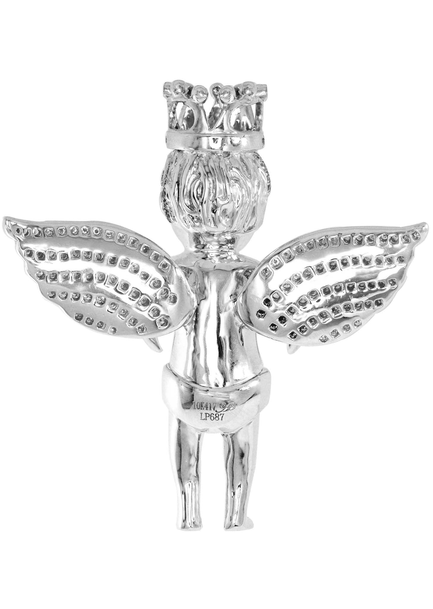 Diamond Angel Pendant Necklace - 31.37g 14K Gold with 2.54 Carat Genuine Diamonds | Elegant Jewelry Gift for Women | Perfect for Anniversaries, Birthdays & Special Occasions