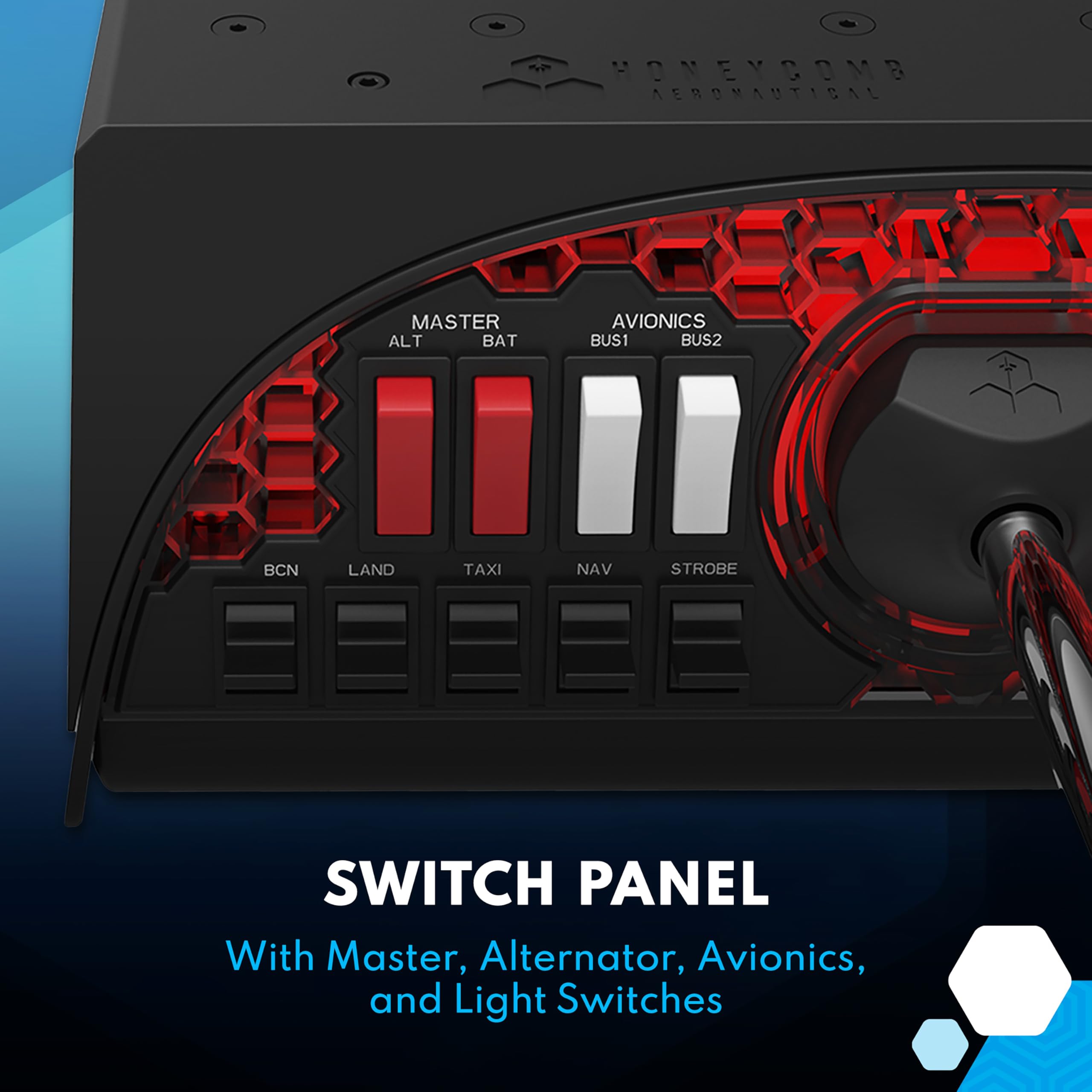 Honeycomb Aeronautical Alpha Flight Controls Yoke & Switch Panel for Flight Simulator - Professional USB Yoke System with Dual Throttle for PC, X-Plane & Microsoft Flight Simulator - Perfect for Home Cockpit & Aviation Training