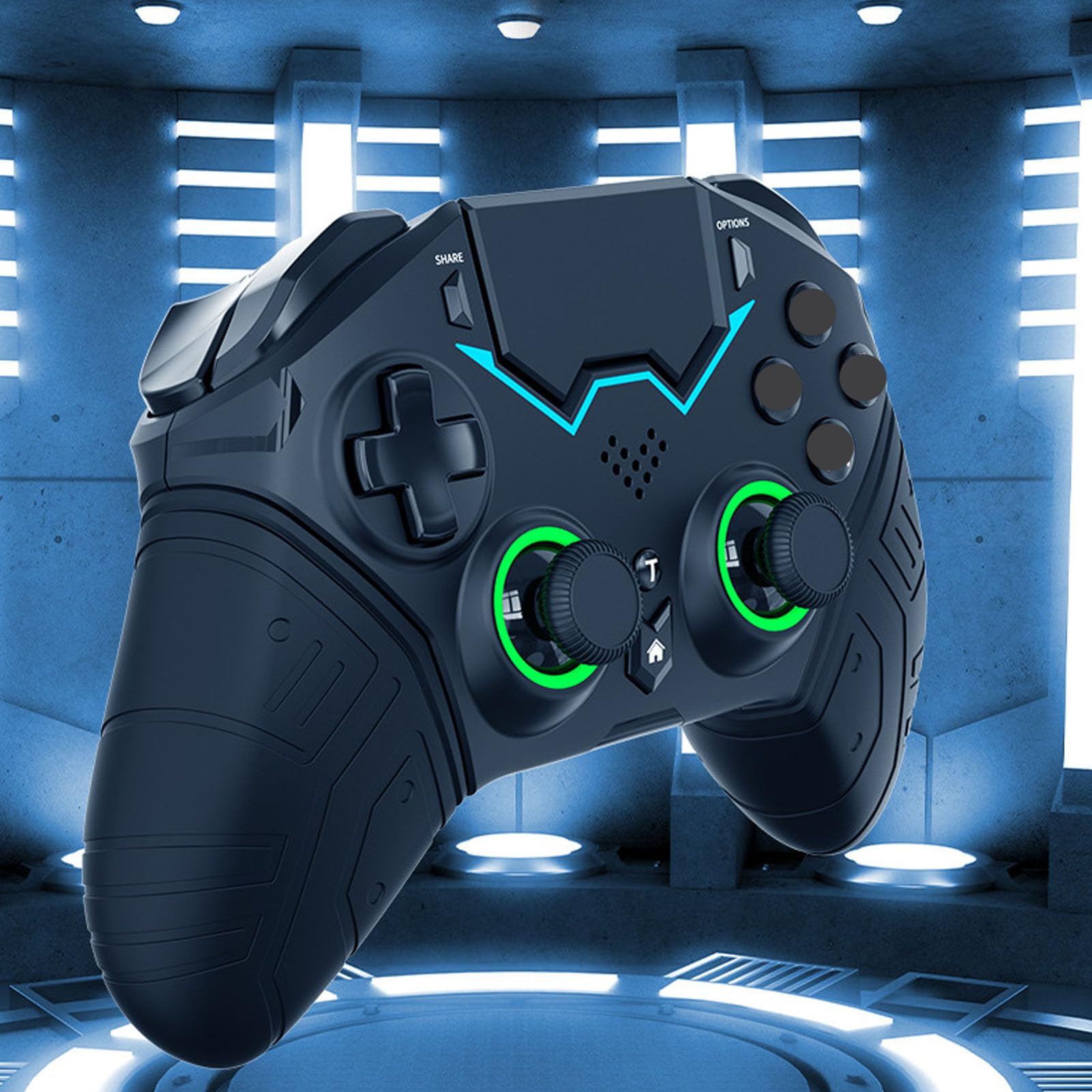 Wireless Game Controller with Silicone Grip, Macro Light & Gyroscope Sensor - Compatible with PS3, PC & iOS - Perfect for Gaming, Streaming & Esports Tournaments