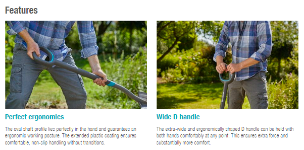 Gardena ErgoLine Small Spade - Lightweight Gardening Shovel for Planting, Digging & Weeding - Perfect for Small Gardens, Flower Beds & Indoor Plants