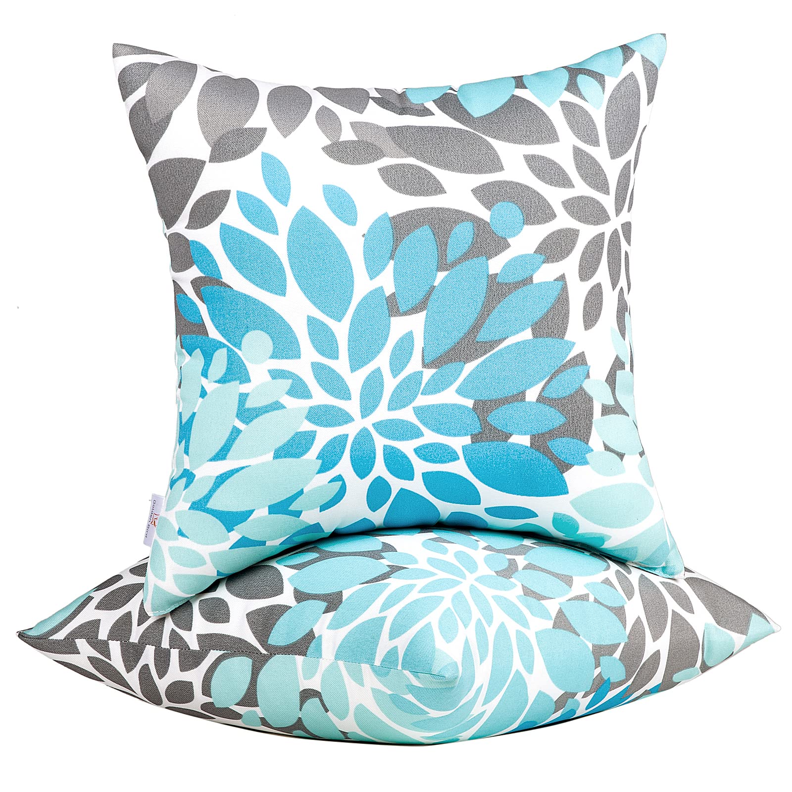 JMGBird Waterproof Outdoor Pillows Set of 2 - 18x18 Inch All-Weather Decorative Throw Pillows with Inserts for Patio Furniture, Garden, Poolside & Porch Decor