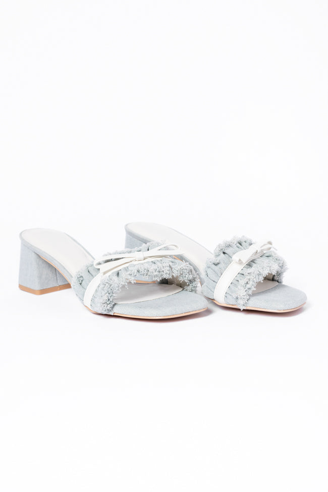Delanie Stylish Denim Heels for Women - Comfortable High Heel Sandals with Ankle Strap - Perfect for Parties, Weddings & Night Out (Final Sale)