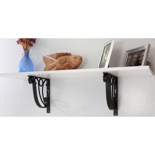 Heavy Duty Stainless Steel Ionic Shelf Bracket - Rustproof Wall Mounted Brackets for Floating Shelves, Kitchen, Bathroom & Garage Storage (Set of 4) - Perfect for Home Organization & DIY Projects