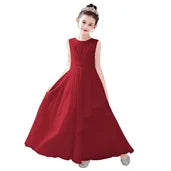 2024 Elegant Chiffon Flower Girl Dress for Weddings | First Communion Gown | Junior Bridesmaid Outfit | Perfect for Church Ceremonies, Birthday Parties & Special Occasions