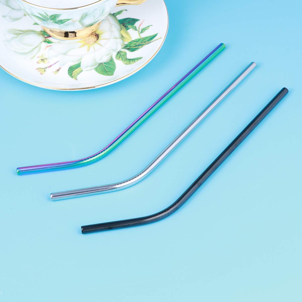 Eco-Friendly Reusable Stainless Steel Drinking Straws - 1 Pack Straight Metal Straws for Smoothies, Iced Coffee & Cocktails | BPA-Free, Dishwasher Safe & Durable