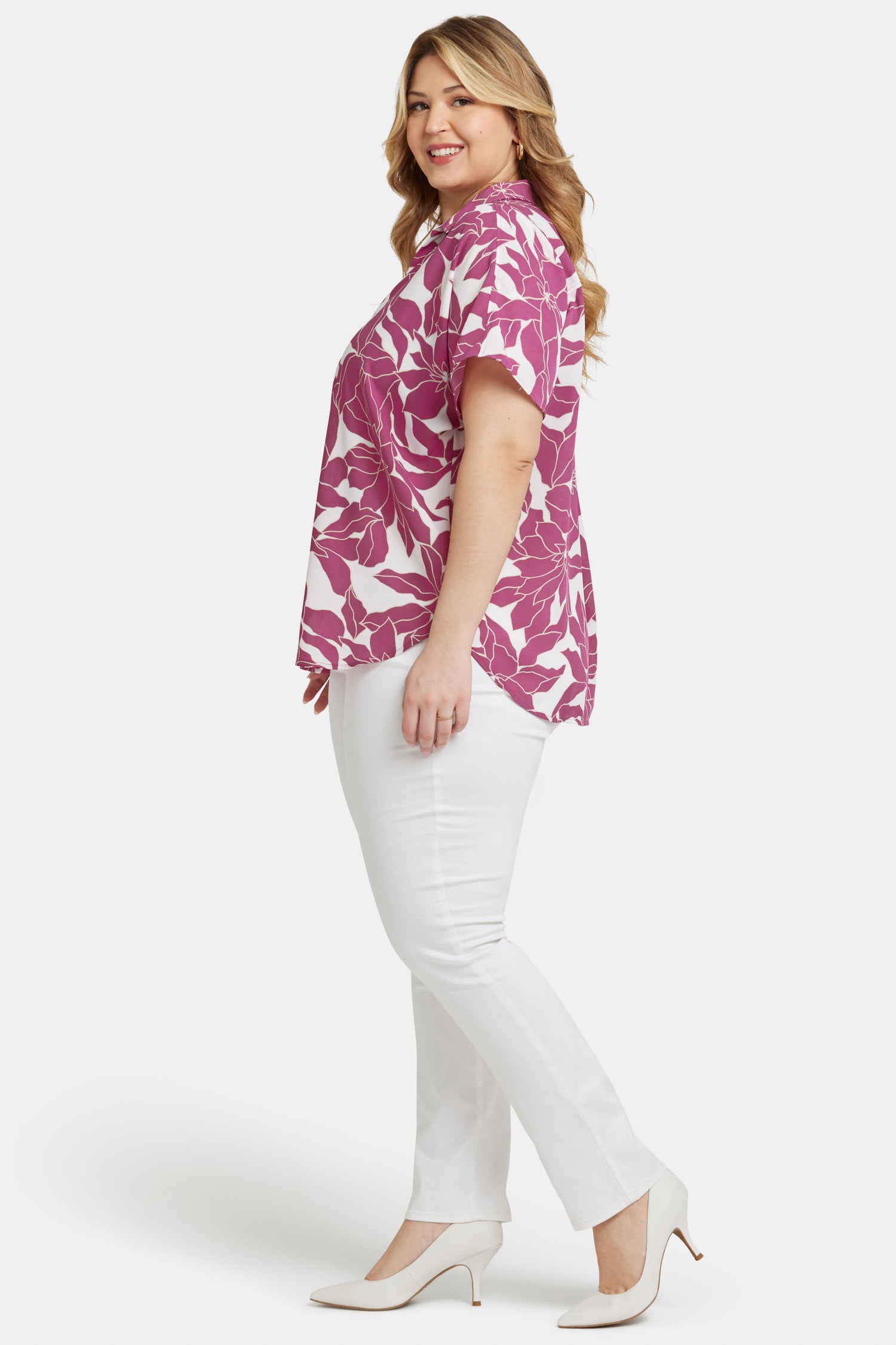 Becky Plus Size Short Sleeve Blouse - Flattering Women's Casual Top for Work & Everyday Wear | Adonia