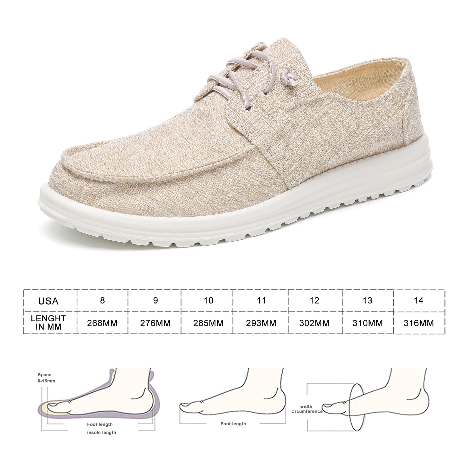 Betrue Men's Lightweight Soft Deck Shoes - Breathable Cotton Canvas Loafers for Casual Wear | Comfortable Boat Shoes for Summer, Beach, and Outdoor Activities