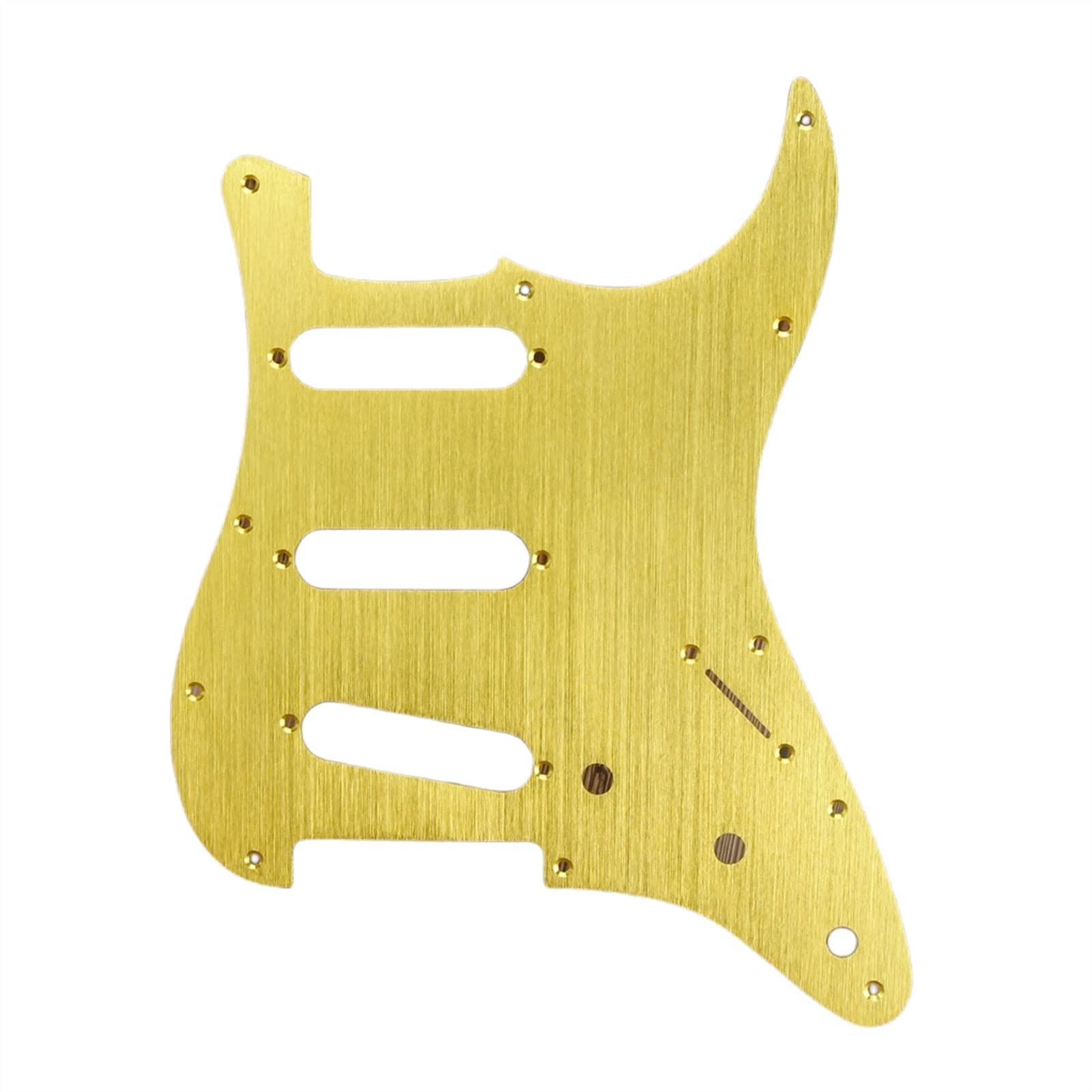 NWFR Gold Metal Anodized 11-Hole Electric Guitar Pickguard Scratch Plate with Screws - Perfect for Fender Stratocaster & Telecaster Upgrades (Color: A)