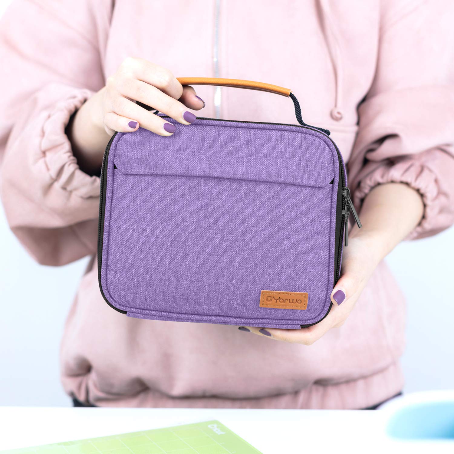 Yarwo Portable Tote Bag for Cricut Easy Press Mini - Compact Carrying Case for Craft Tools & Accessories (Purple) | Perfect for Crafting, DIY Projects & On-the-Go Storage