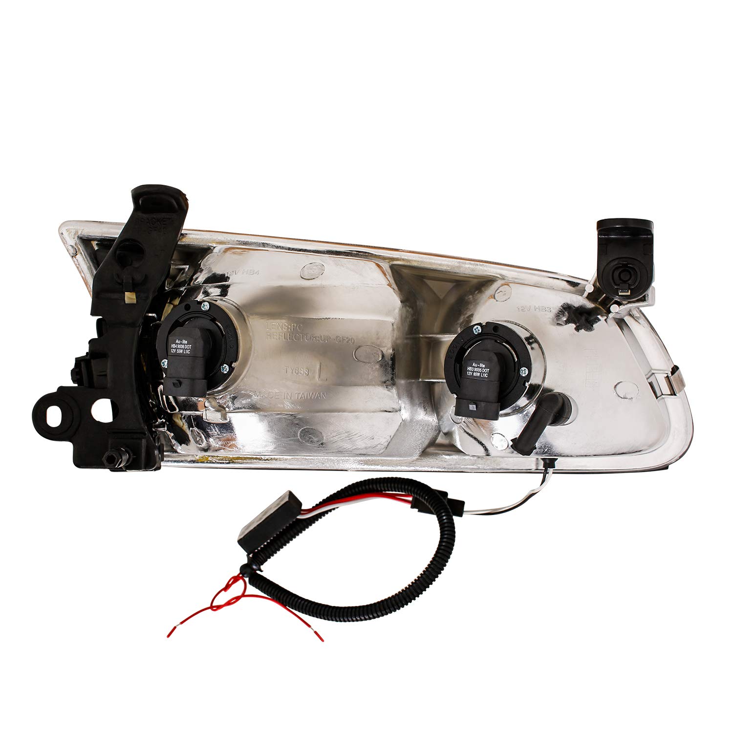 AmeriLite Black LED Halo Headlights Replacement Set for Toyota Camry - Left & Right Side - High Visibility Night Driving & Style Upgrade