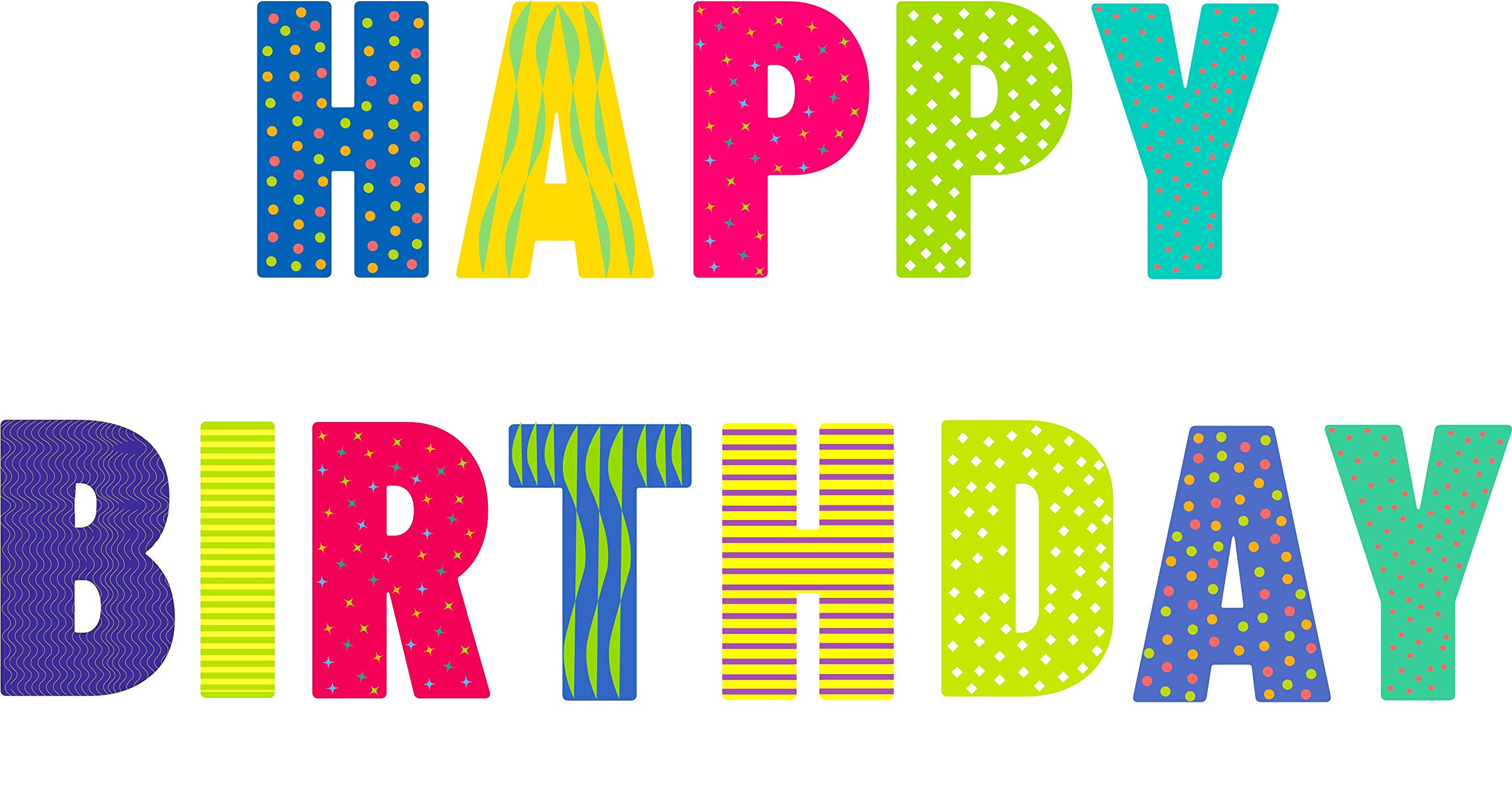 Happy Birthday Yard Signs - 13 Letters & 26 Stakes, 7.5x11 Inch Weatherproof Corrugated Plastic Lawn Decorations for Outdoor Birthday Celebrations, Parties & Front Yard Decor