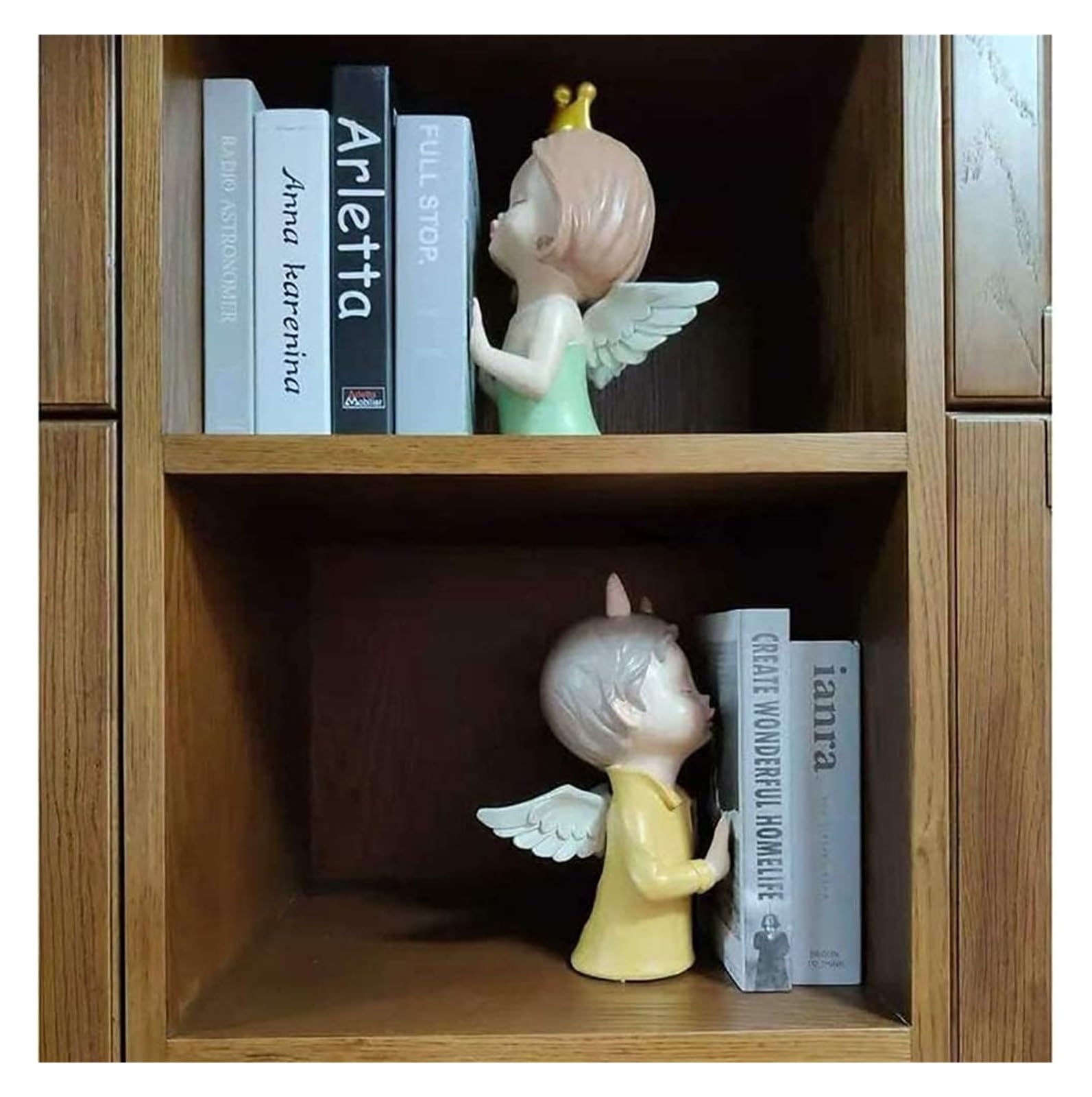 Heavy Duty Angel Bookends - Decorative Book Holders for Books, Binders & More - Perfect for Kids, Office, School, Library & Bedroom - Durable Book Stoppers to Organize Your Space