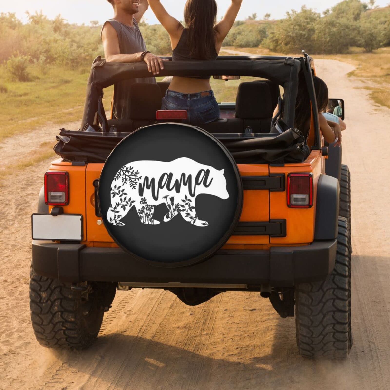 Stylish Mama Bear Spare Tire Cover - 16 Inch Dustproof Wheel Protector for Trailers, RVs & SUVs | Perfect for Outdoor Adventures & Road Trips