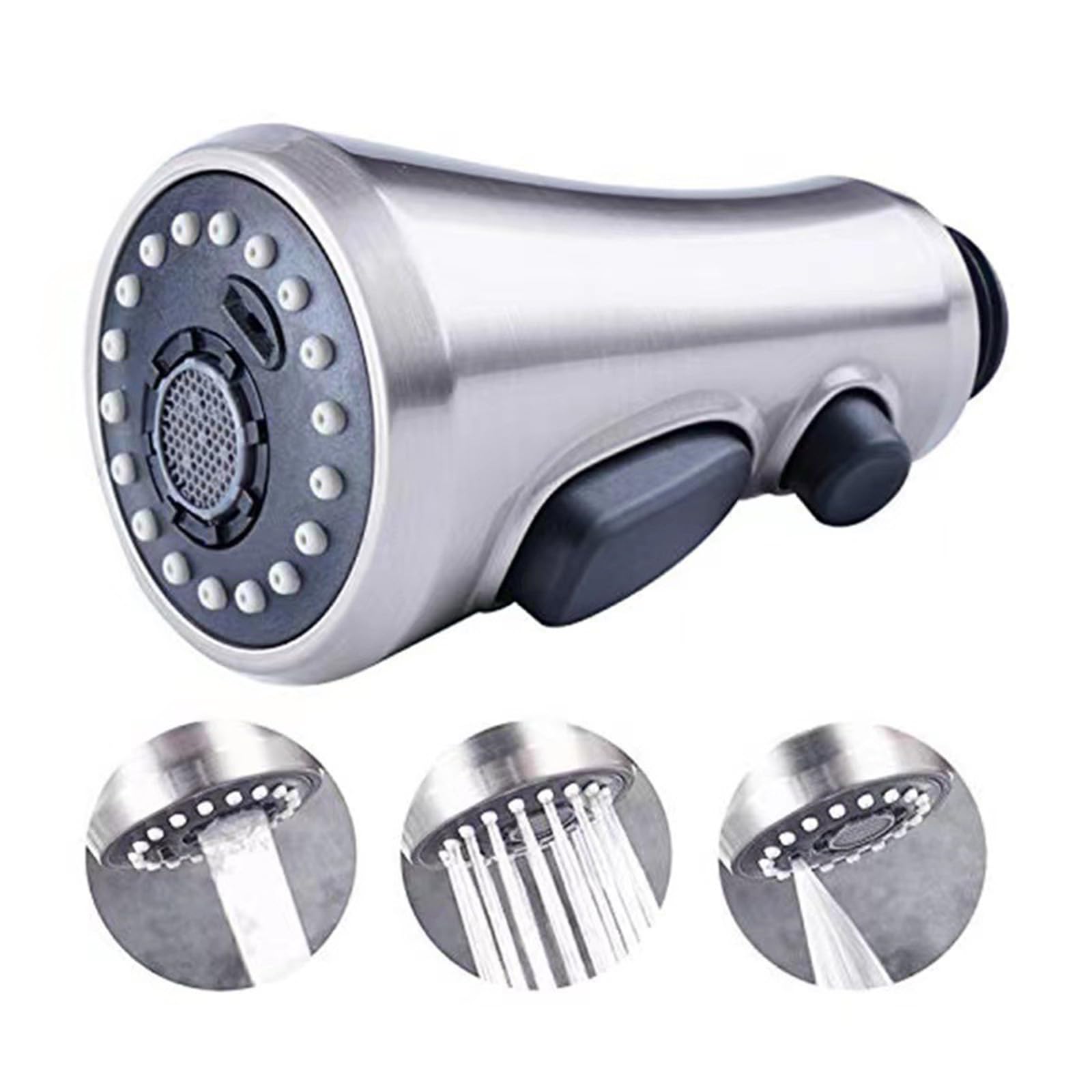 Premium Pull Down Kitchen Faucet Spray Head Replacement - 3-Function Sink Nozzle with 9 Adapters, Fits Moen, Delta, American Standard (Oil Rubbed Bronze) - Perfect for Dishwashing, Food Prep & Sink Cleaning