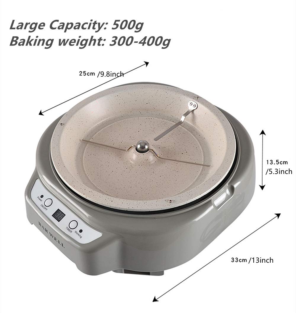 Smart Electric Coffee Roaster Machine for Home Use - 220V Coffee Bean Grinder & Roaster, Dried Fruit, Peanut, Melon Seed Roaster - Perfect for Fresh Coffee, Snacks & DIY Roasting (Gray)