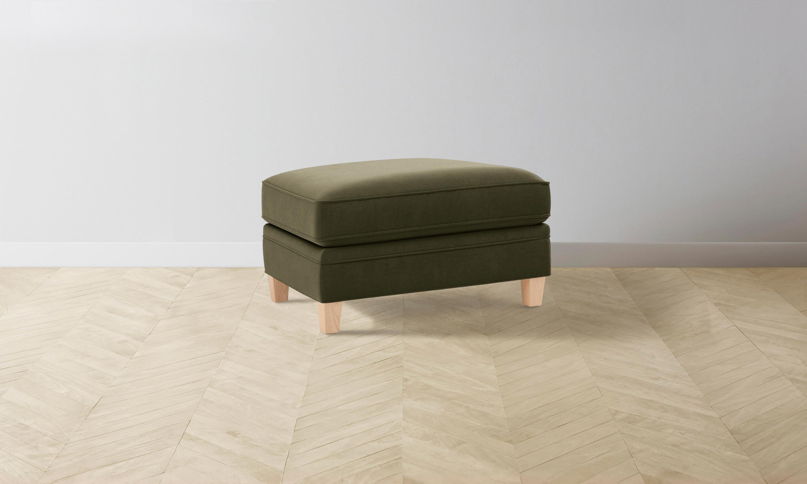 Luxury Carmine Ottoman with Premium Mohair Moss Upholstery - Perfect for Living Room, Bedroom, or Home Office Decor