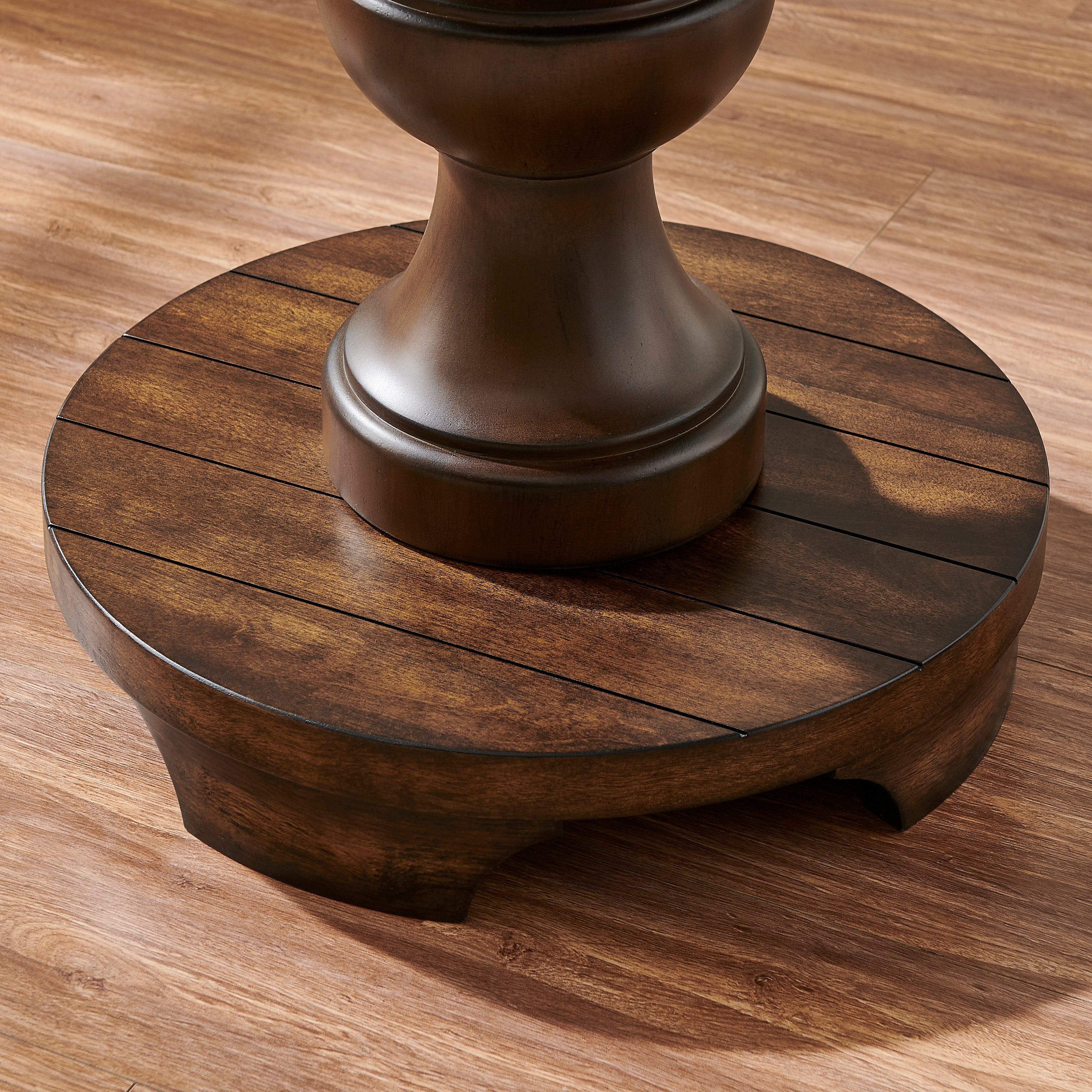 Roundhill Furniture Caesar Traditional Round Pedestal End Table - Classic Wood Side Table for Living Room, Bedroom & Office - Perfect for Coffee, Lamps & Decor