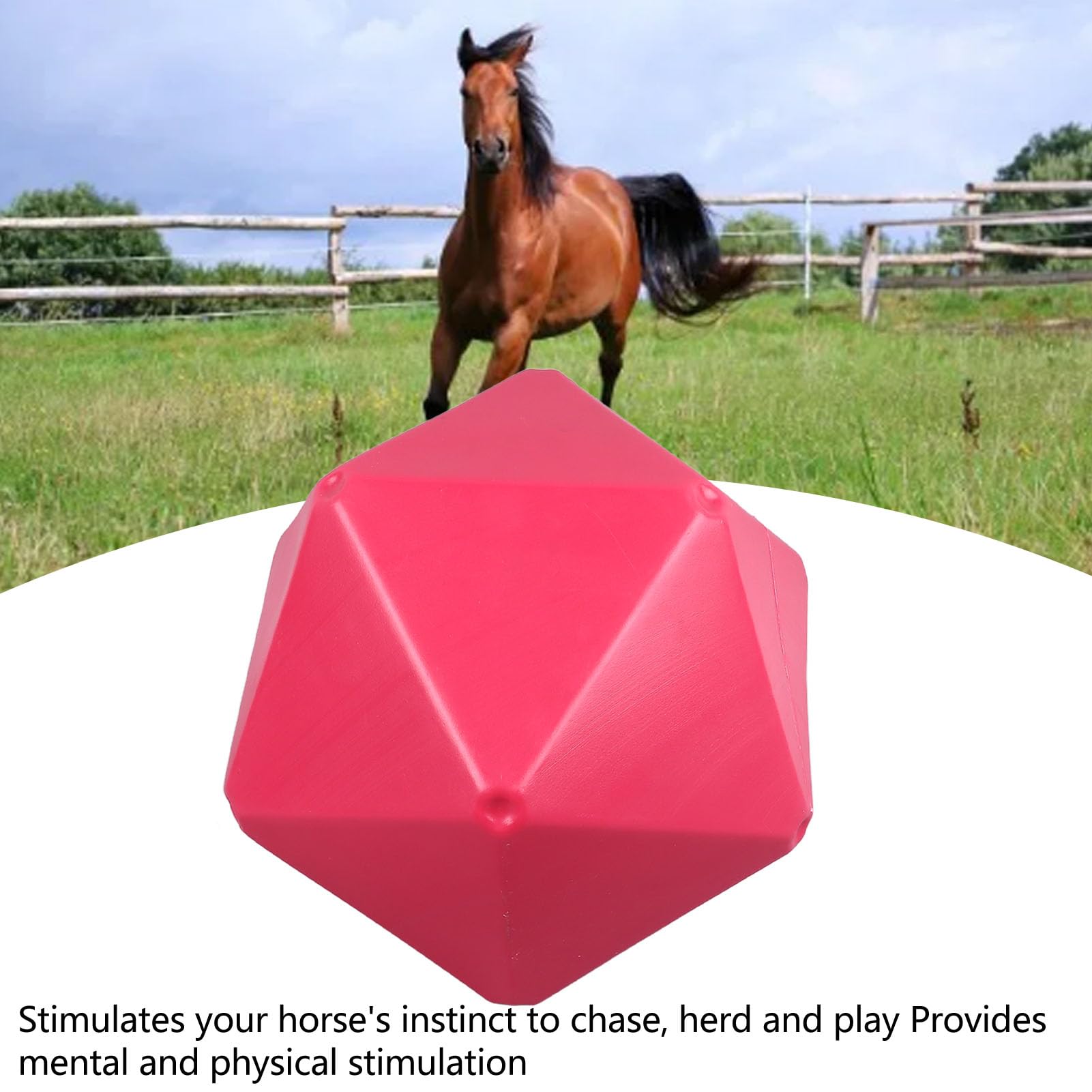 Slow Feed Hay Ball Feeder - Fun Polygon Horse Treat Toy for Chasing & Herding - Perfect for Boredom Relief & Training Exercises