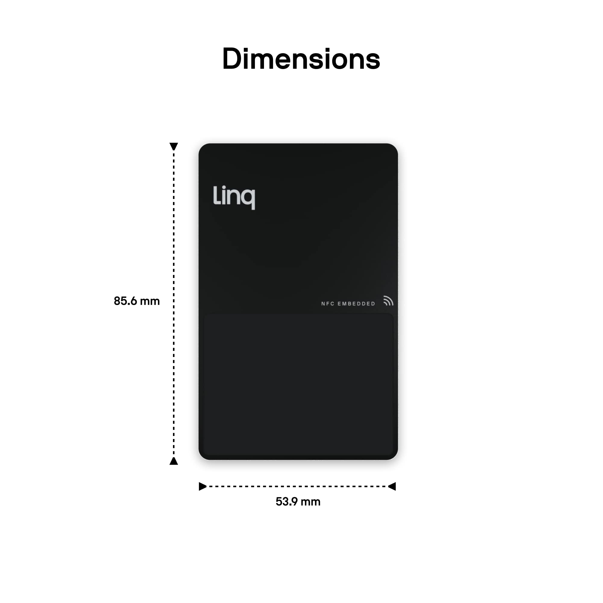 Linq Premium Stainless Steel Digital Business Card - Smart NFC Contact Sharing Card for Networking Professionals | Black Steel | Perfect for Conferences, Sales Meetings & Networking Events