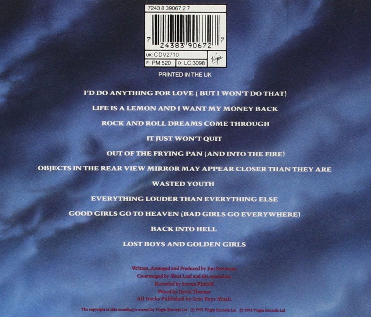 Bat Out Of Hell II: Back Into Hell - Limited Edition CD | Classic Rock Album by Meat Loaf | Perfect for Road Trips & Rock Music Collectors