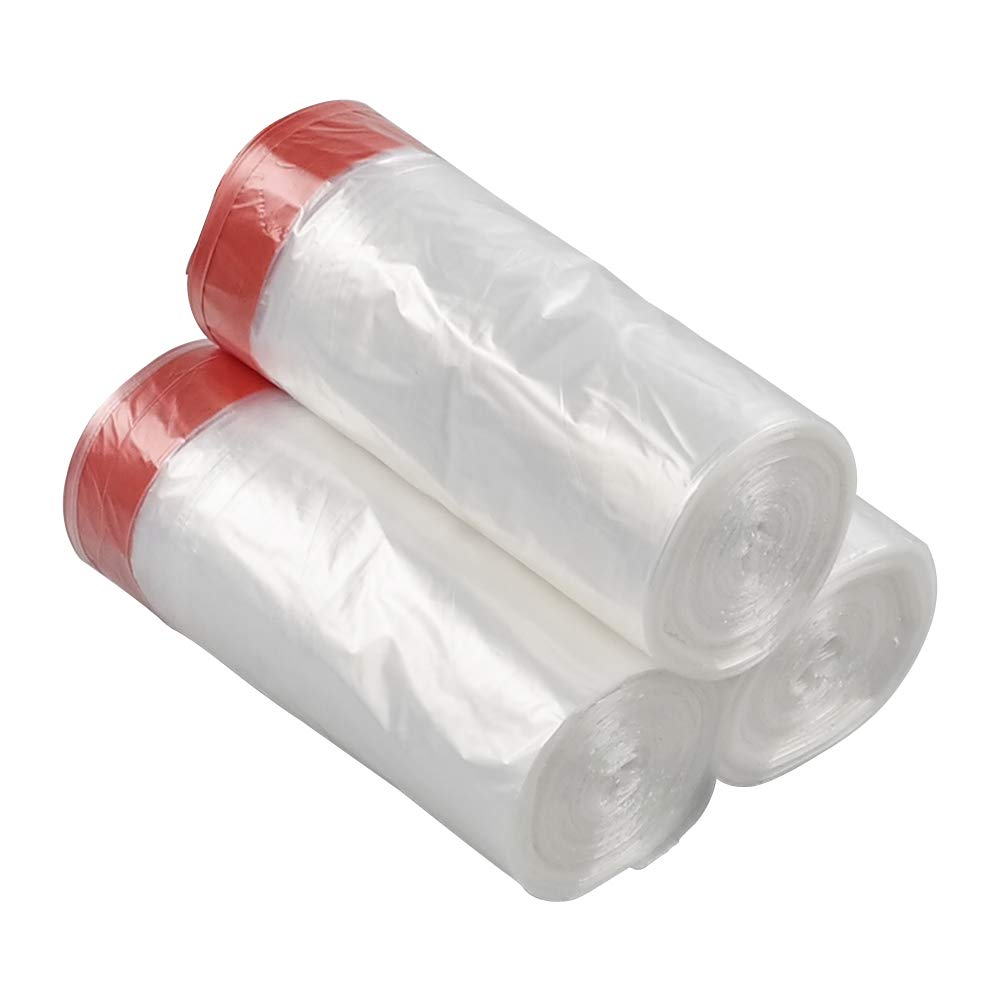 1.5 Gallon Drawstring Small Trash Bags - Clear Bin Liners for Bathroom, Office & Kitchen Waste Disposal - Small Garbage Bags for Home & Commercial Use
