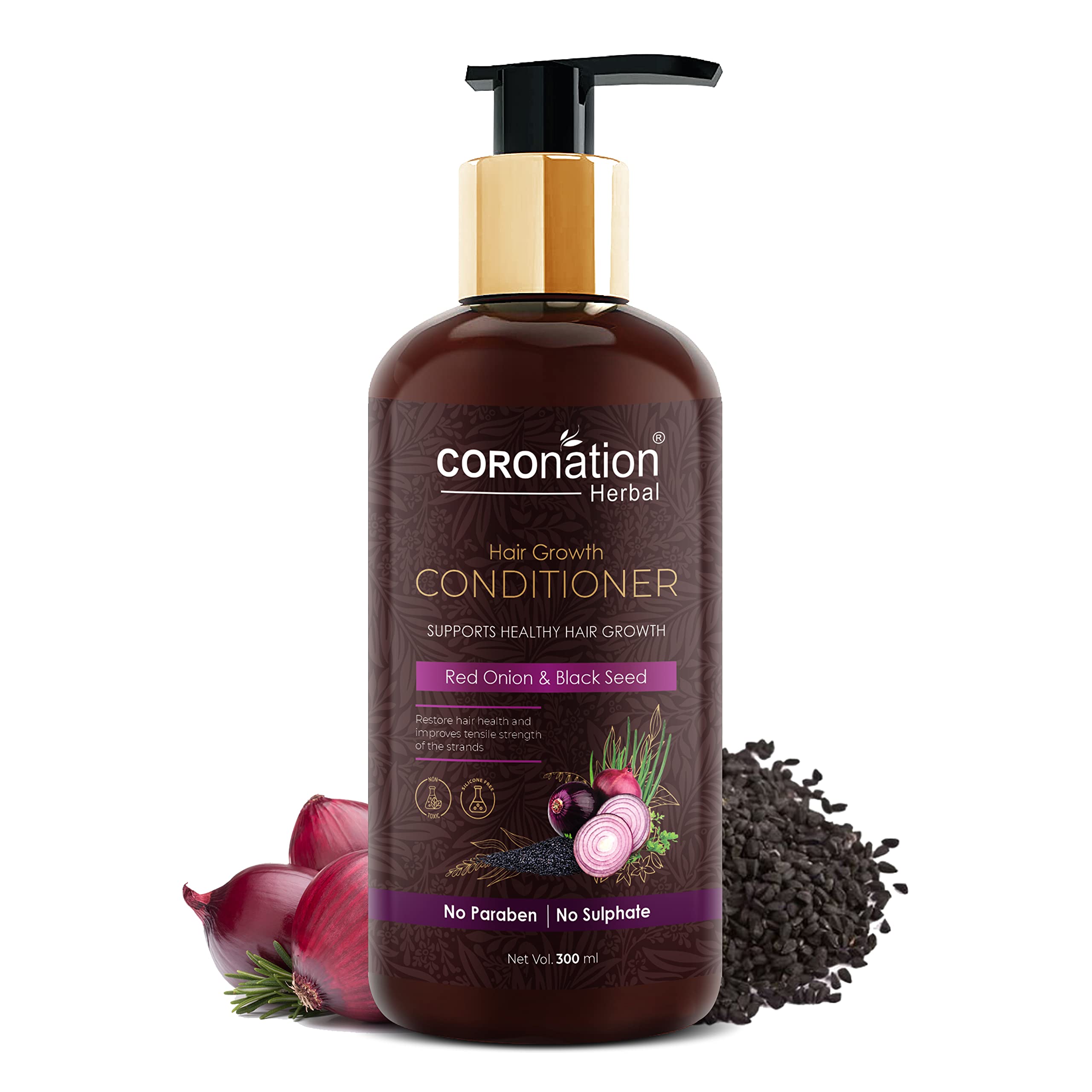 Best Herbal Red Onion & Black Seed Oil Hair Conditioner for Men & Women - Promotes Hair Growth, Reduces Hair Fall & Dandruff - Prevents Split Ends & Premature Graying - Natural Solution for Thicker, Healthier Hair - Perfect for Daily Hair Care & Scalp Treatment