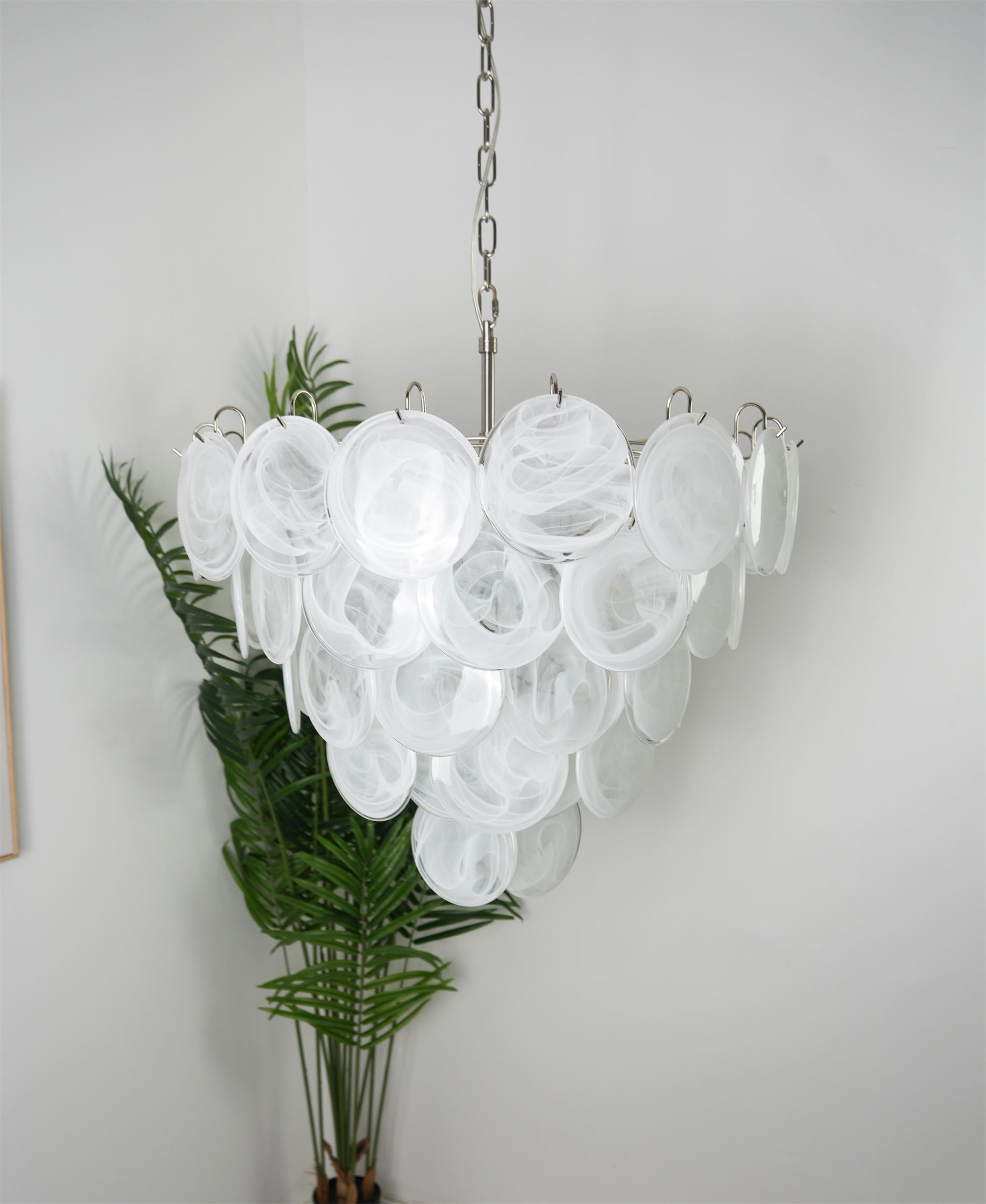 Elegant Camisa Disc Glass Chandelier - Modern Crystal Ceiling Light Fixture for Dining Room, Living Room, Bedroom & Foyer Decor