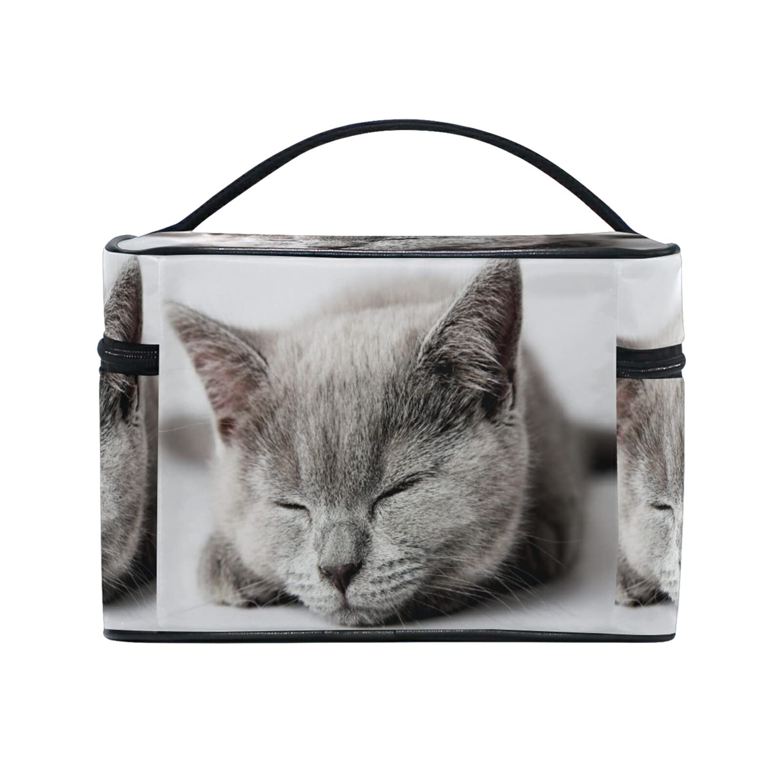 Cute Cat Kitten Makeup Bag for Women - Waterproof Cosmetic Organizer & Toiletry Travel Case - Perfect for Travel, Gym, and Daily Beauty Essentials