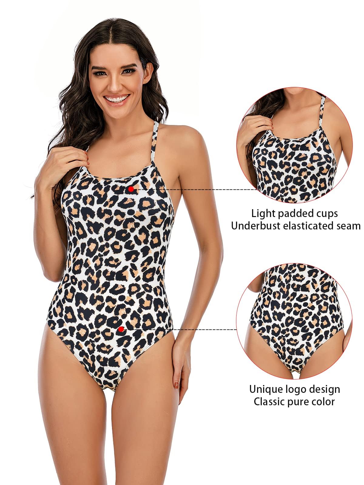 Century Star Women's One Piece Swimsuit - Leopard Print Bathing Suit for Teens & Juniors (Size 14-16) | Perfect for Beach Vacations, Pool Parties & Summer Getaways