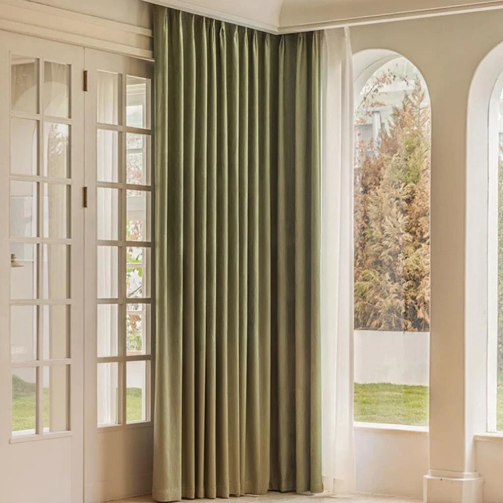 Claire Polyester Jacquard Wavy Pattern Blackout Curtains for Bedroom & Living Room - Thermal Insulated Window Drapes for Light Blocking & Privacy