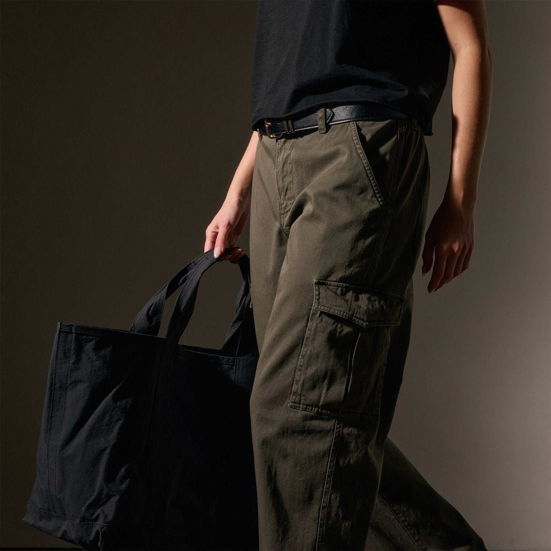 Army Green Cotton Slub Cargo Pants for Men - Tactical Military Style Hunter Pigment Work Pants | Outdoor Hiking, Camping & Workwear