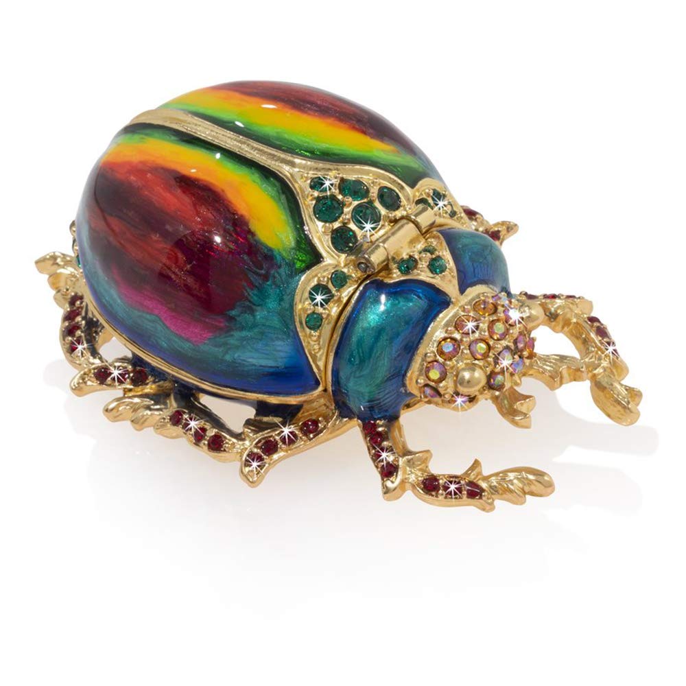 Jay Strongwater Scarab Box - Egyptian Pharaoh Jewelry Box for Women - Luxury Home Decor & Gift for Collectors - Perfect for Displaying Treasures & Enhancing Vanity Table Decor