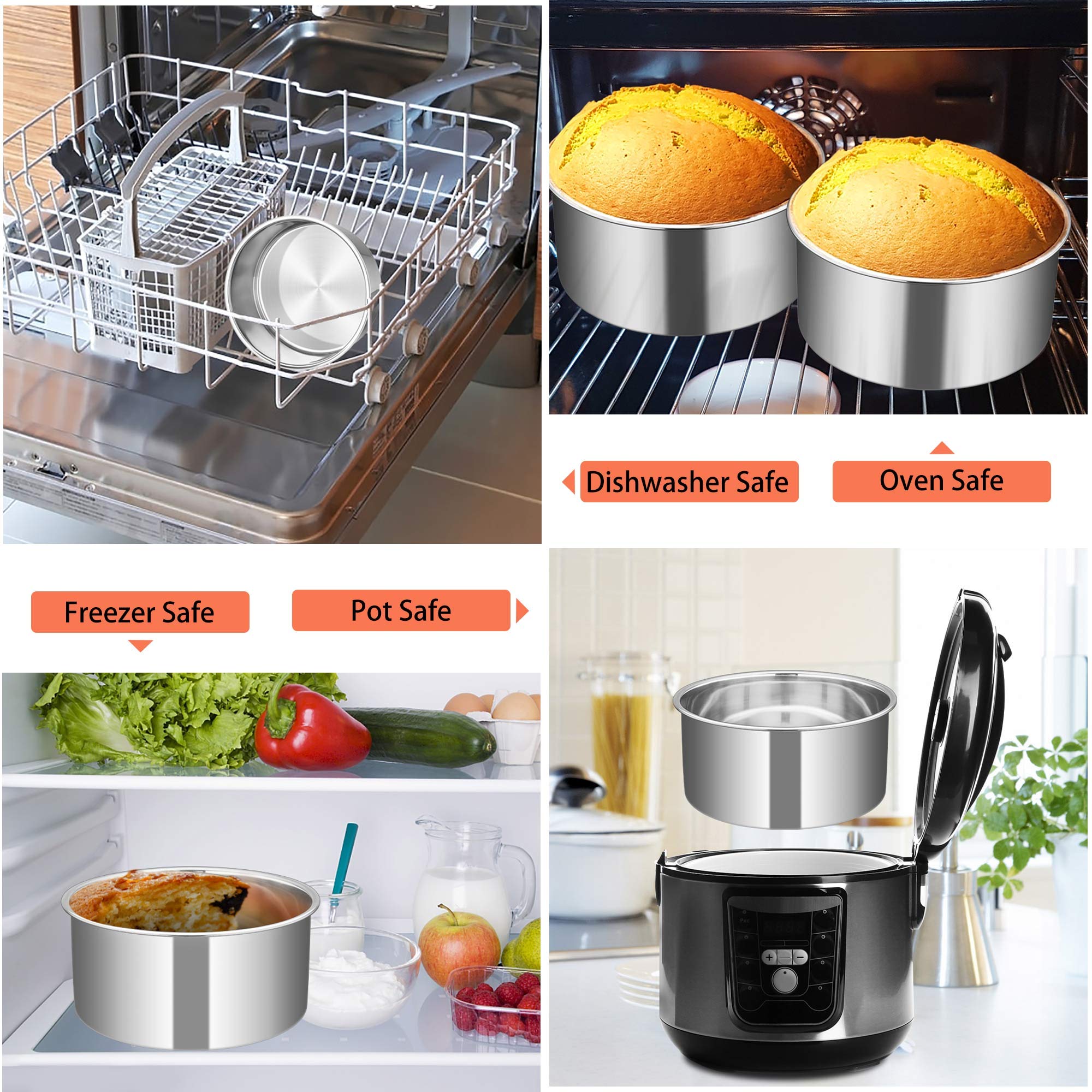 TeamFar 6 Inch Round Cake Pan Set - 6