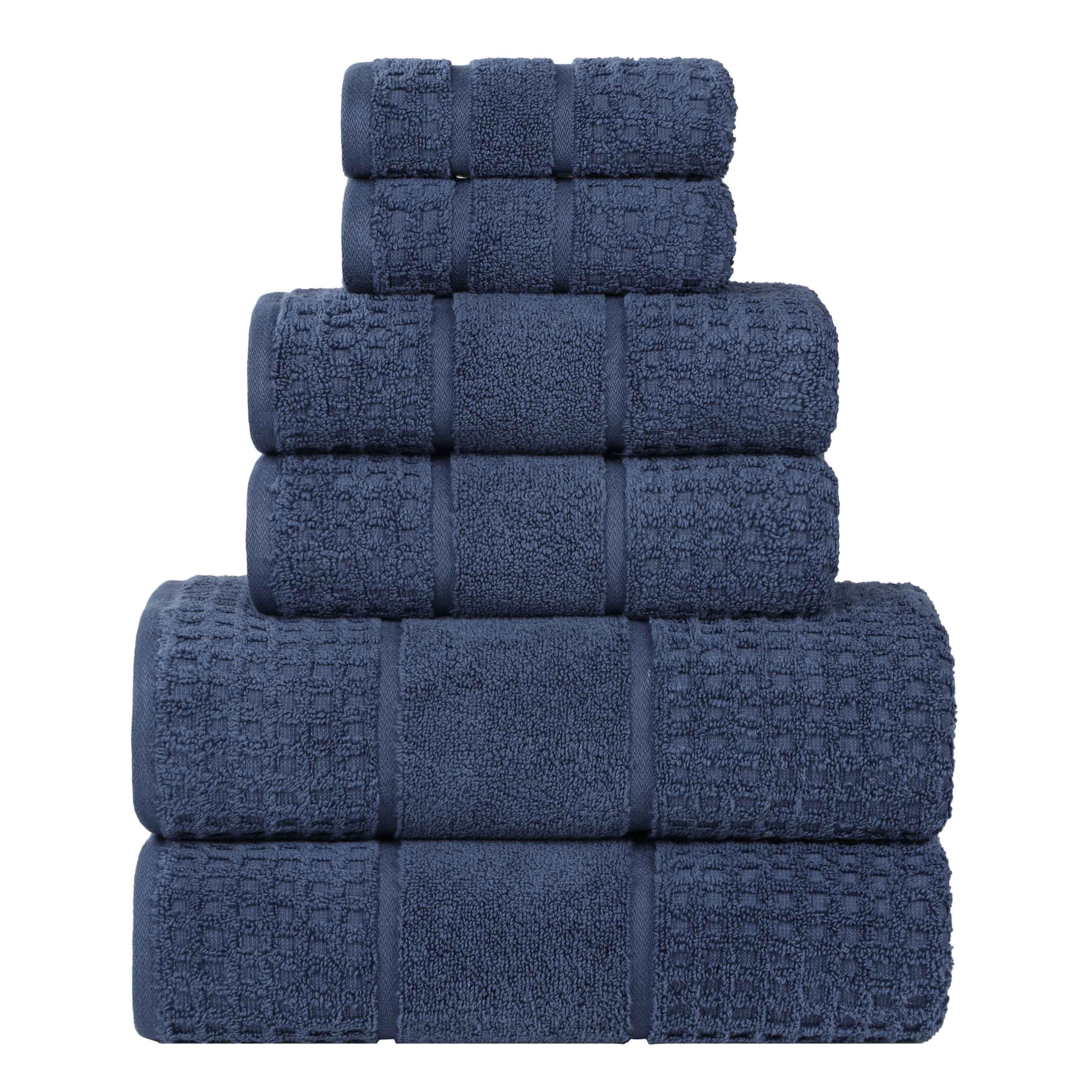 Premium 6-Piece Zero Twist Cotton Waffle Towel Set - Ultra Soft & Absorbent Honeycomb Weave Bath Towels for Spa, Gym & Luxury Home Use