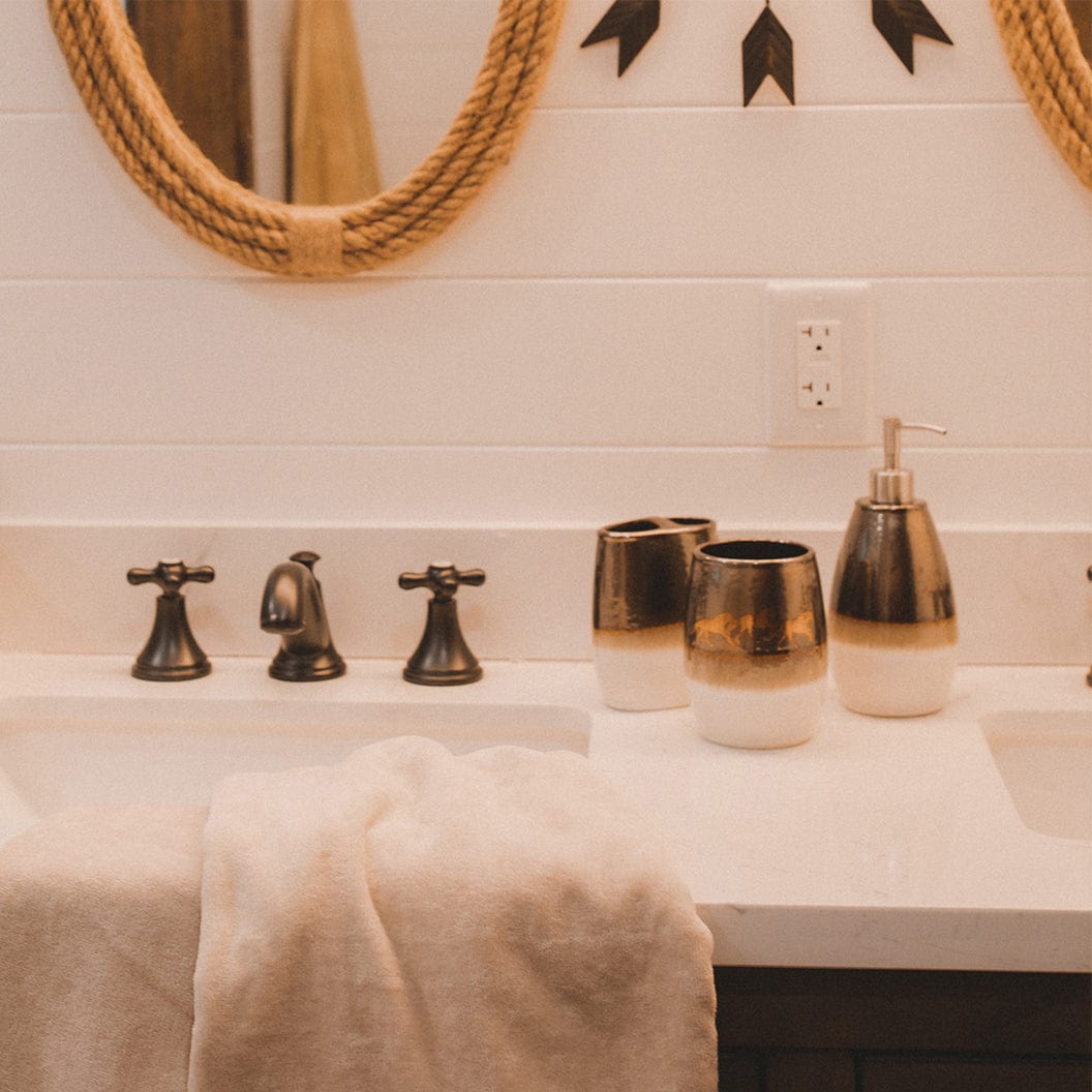 Premium Ceramic 3-Piece Bathroom Countertop Set - Running Remuda Style for Modern Homes | Perfect for Guest Bathrooms, Master Suites & Powder Rooms