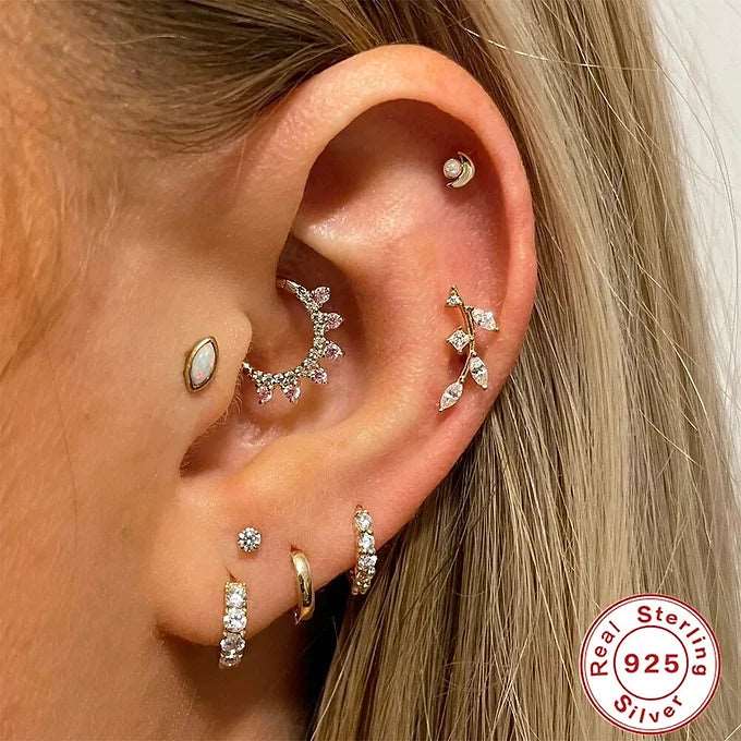 16G Sterling Silver CZ Nose Ring - Dainty Septum Huggie Hoop for Women | Perfect for Everyday Wear, Parties & Special Occasions
