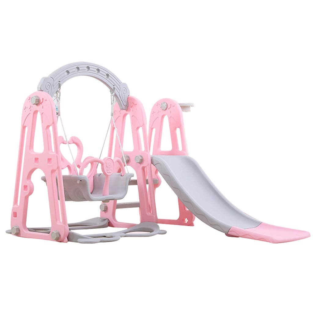 SDOVEB 3-in-1 Kids Playground Set with Basketball Hoop, Slide & Swing - Outdoor & Indoor Climbing Toy for Toddlers Ages 3-9 Years - Perfect for Backyard, Playroom & Preschool Activities