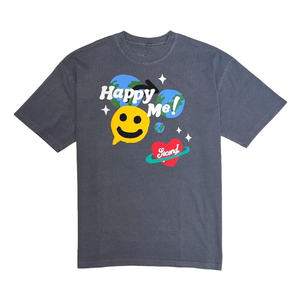 2ND CLOSET Happy Me Graphic T-Shirt for Women - Soft Cotton Casual Tee in Trendy Taupe Color | Perfect for Everyday Wear, Weekend Outfits & Casual Gatherings