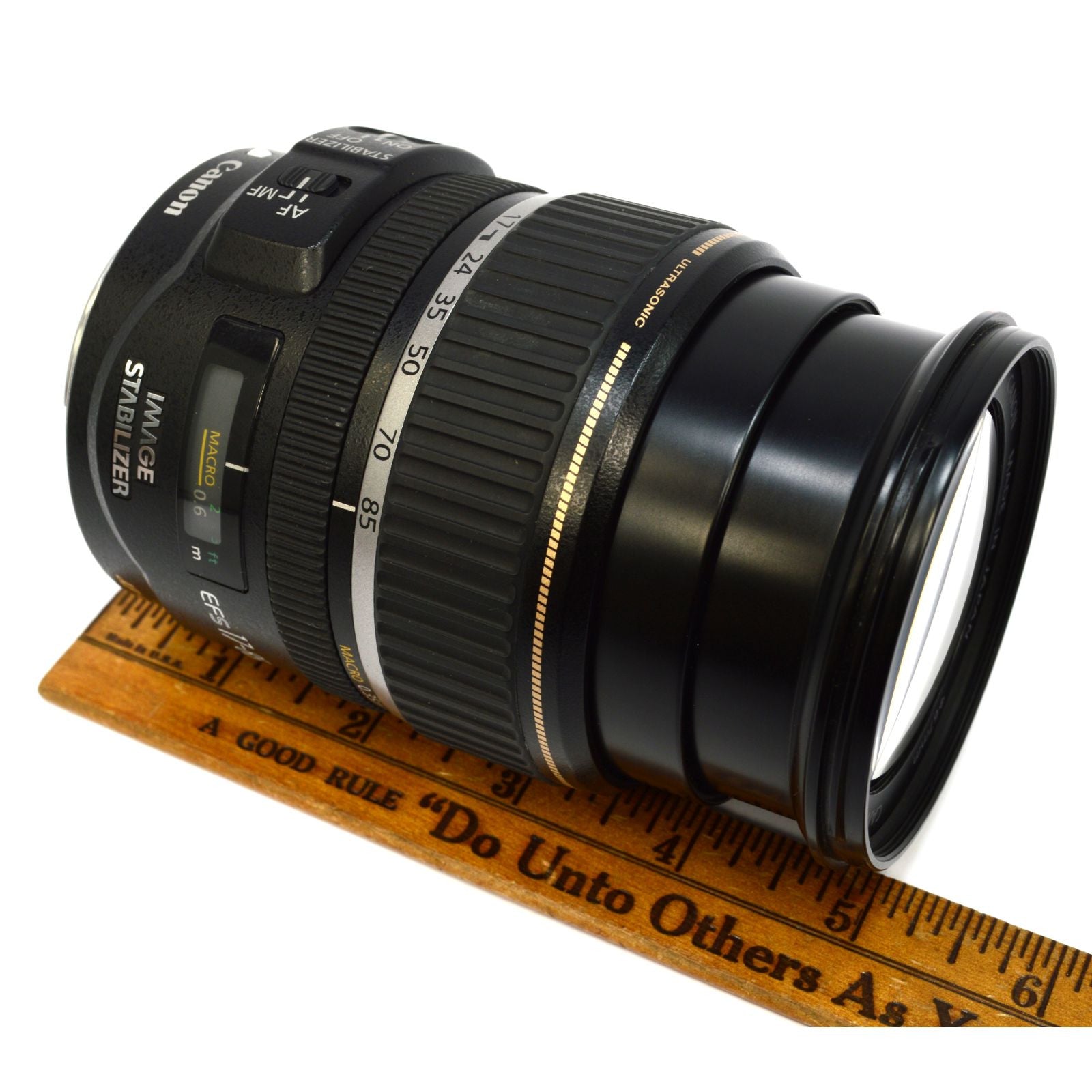 Used Canon EF-S 17-85mm f/4-5.6 IS USM Zoom Lens with Front & Rear Caps - Perfect for Travel Photography & Everyday Shooting