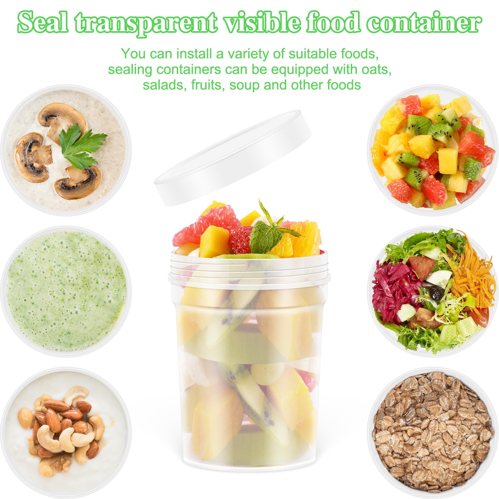 32 oz - 12 Pack BPA-Free Reusable Food Storage Containers with Lids | Leak Proof, Stackable, Microwave & Dishwasher Safe | Perfect for Meal Prep, Freezing, Leftovers & Deli Storage