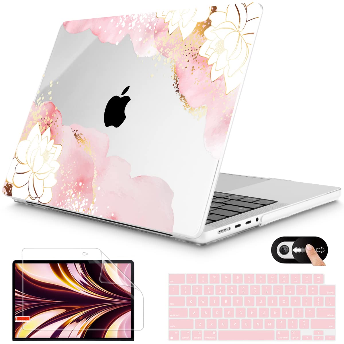 Mektron Hard Shell Plastic Case for MacBook Pro 16 (2021/2023) A2485/M2 A2780 - Protective Laptop Cover with Keyboard Skin & Screen Protector, Compatible with 16.2