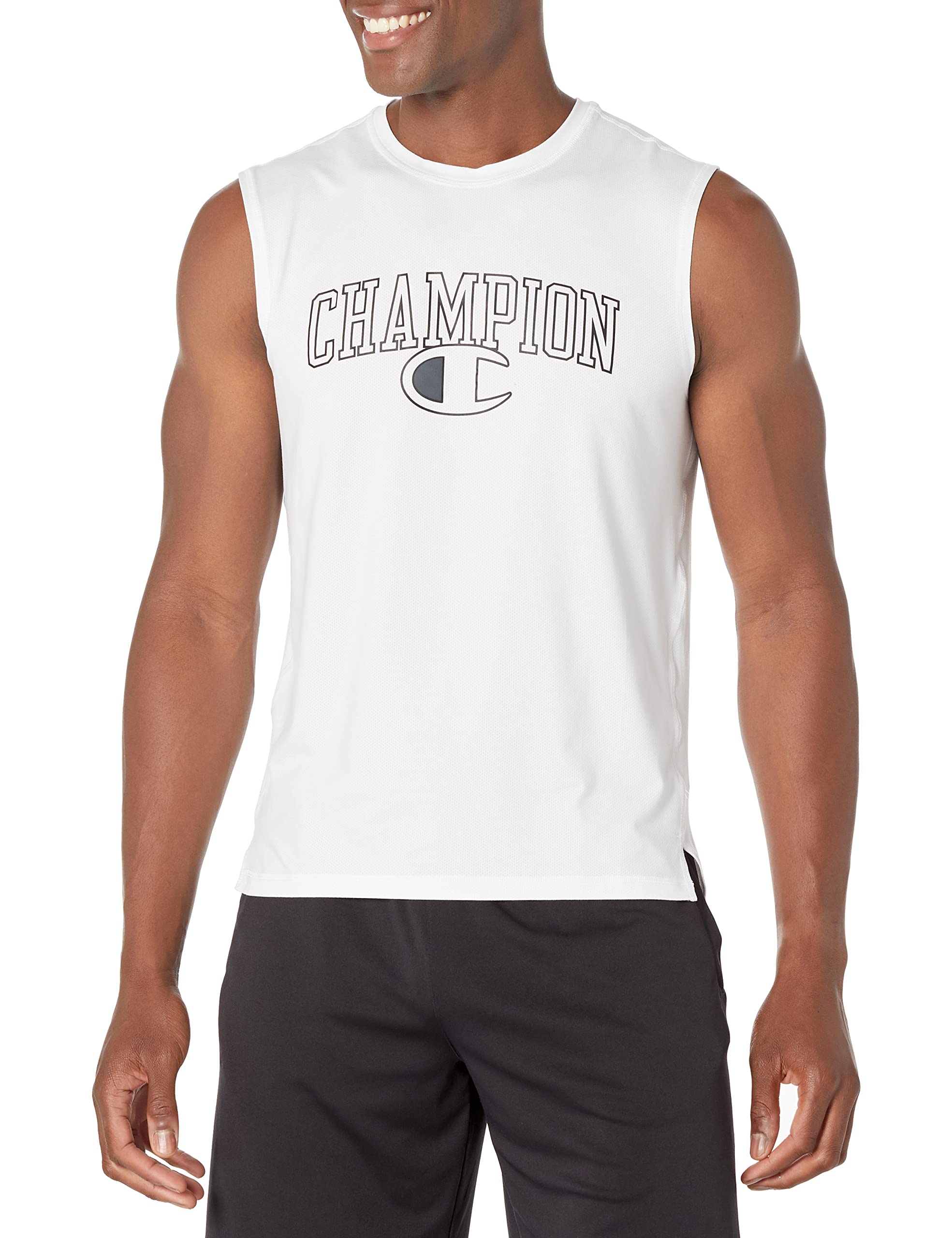 Champion Men's MVP Muscle Tee - Moisture Wicking Sleeveless Workout Shirt for Gym, Running & Athletic Performance